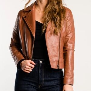 ABLE Maha Leather Jacket XL in Whiskey